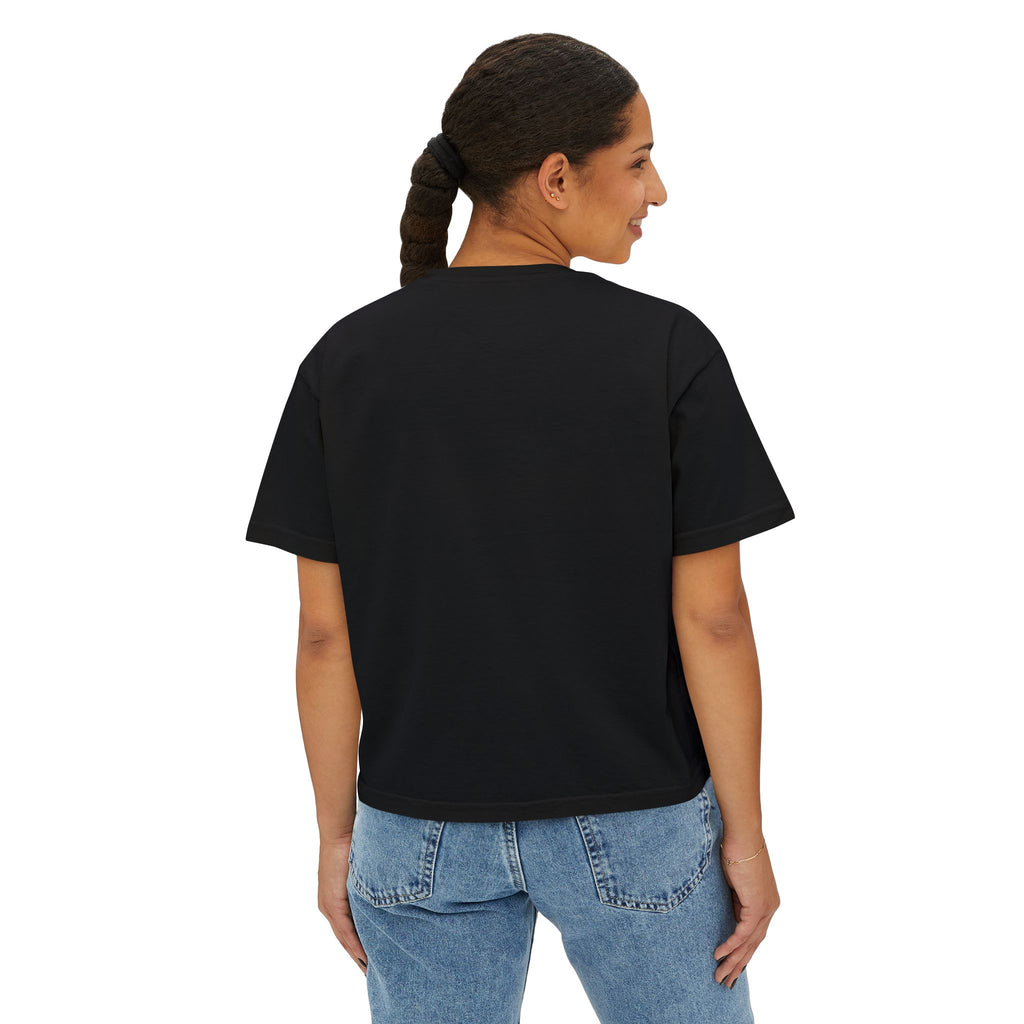 Foxy Lady Boxy Tee — Retro 70s Graphic Women’s Crop T-Shirt