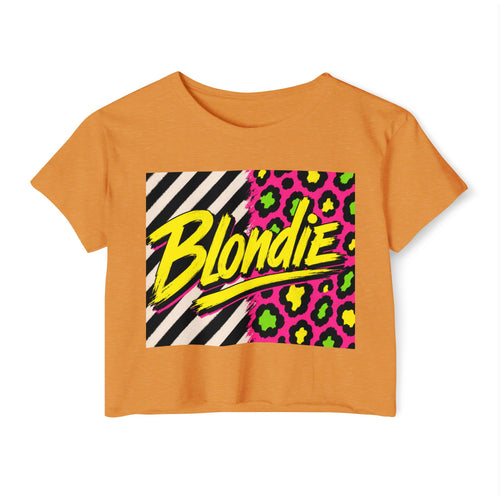 Blondie Neon Leopard Crop Top — Women's Festival Graphic Tee