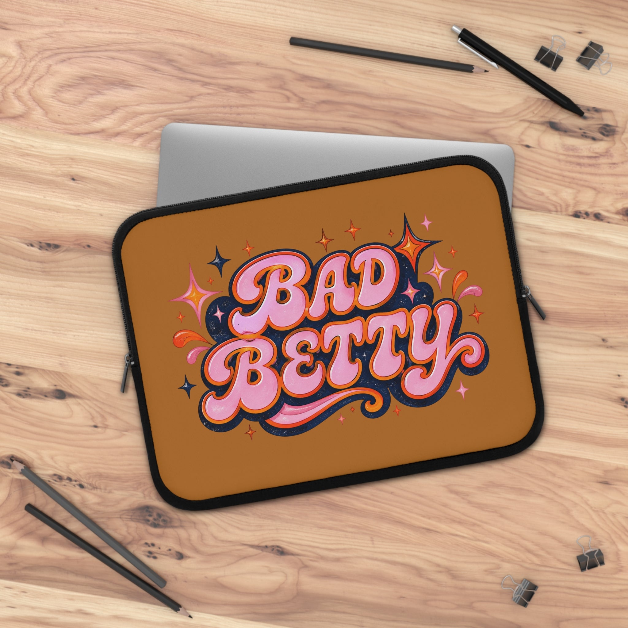 Bad Betty Retro Laptop Sleeve — 70s Retro Typography Protective Case
