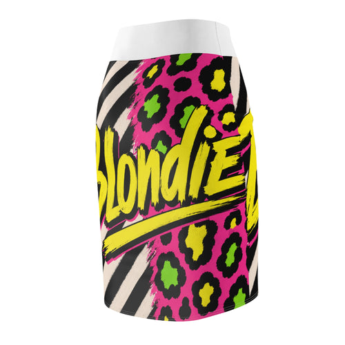 Blondie Neon Leopard Zebra Pencil Skirt