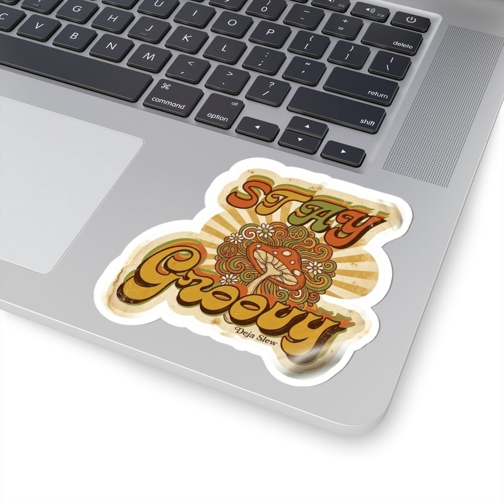 Stay Groovy Mushroom Kiss-Cut Sticker | Retro 70s Psychedelic Decal